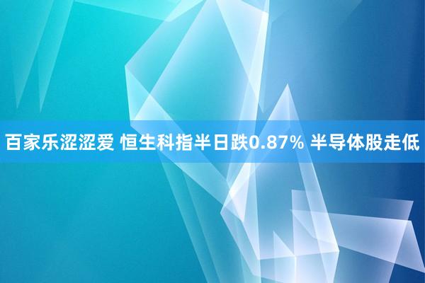 百家乐涩涩爱 恒生科指半日跌0.87% 半导体股走低