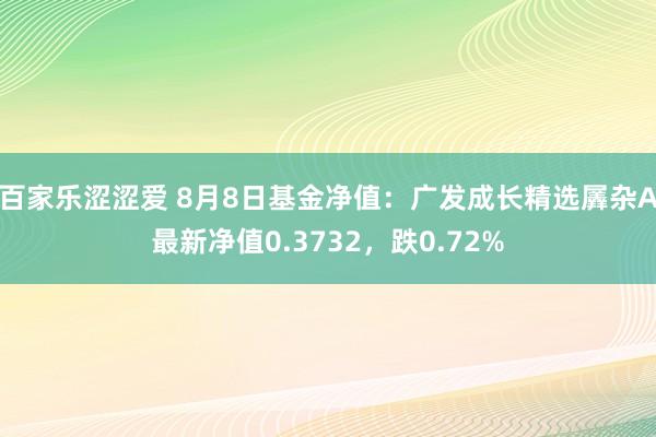 百家乐涩涩爱 8月8日基金净值：广发成长精选羼杂A最新净值0.3732，跌0.72%