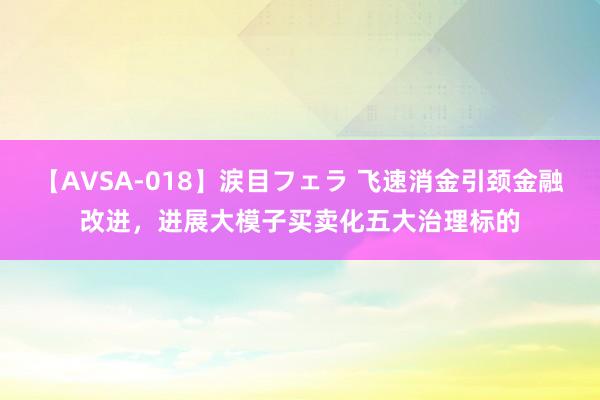 【AVSA-018】涙目フェラ 飞速消金引颈金融改进，进展大模子买卖化五大治理标的