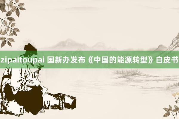 zipaitoupai 国新办发布《中国的能源转型》白皮书