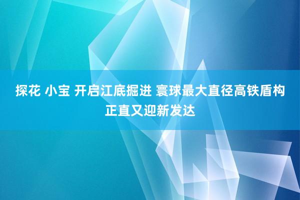 探花 小宝 开启江底掘进 寰球最大直径高铁盾构正直又迎新发达