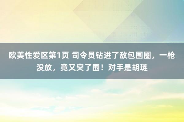 欧美性爱区第1页 司令员钻进了敌包围圈，一枪没放，竟又突了围！对手是胡琏