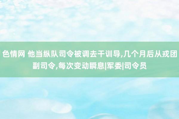 色情网 他当纵队司令被调去干训导，几个月后从戎团副司令，每次变动瞬息|军委|司令员