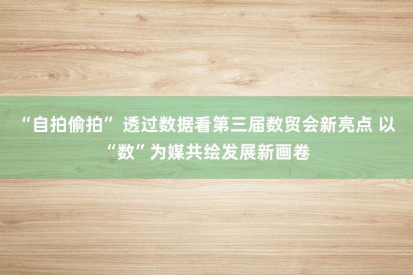 “自拍偷拍” 透过数据看第三届数贸会新亮点 以“数”为媒共绘发展新画卷